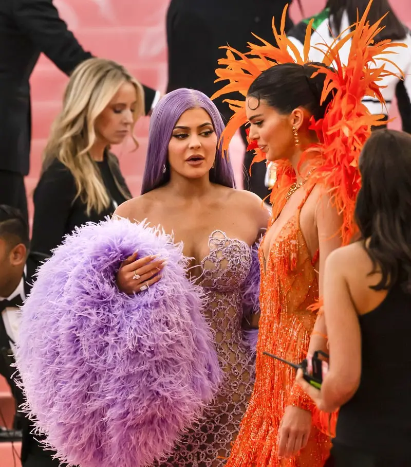 Kylie Jenner and Kendall Jenner arrive for the 2019 Met Gala celebrating Camp: Notes on Fashion at The Metropolitan Museum of Art