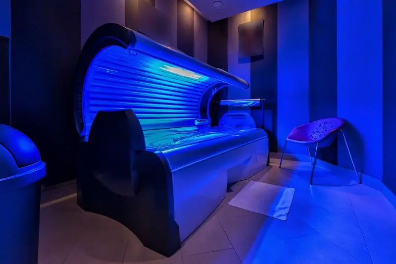 modern tanning bed in a beauty salon