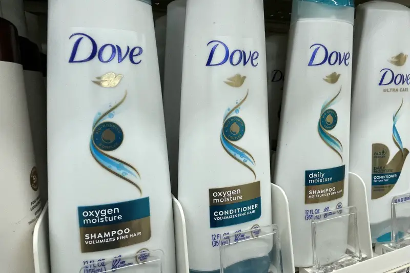 Dove hair conditioner and shampoo in a grocery store in Grovetown, Georgia, USA